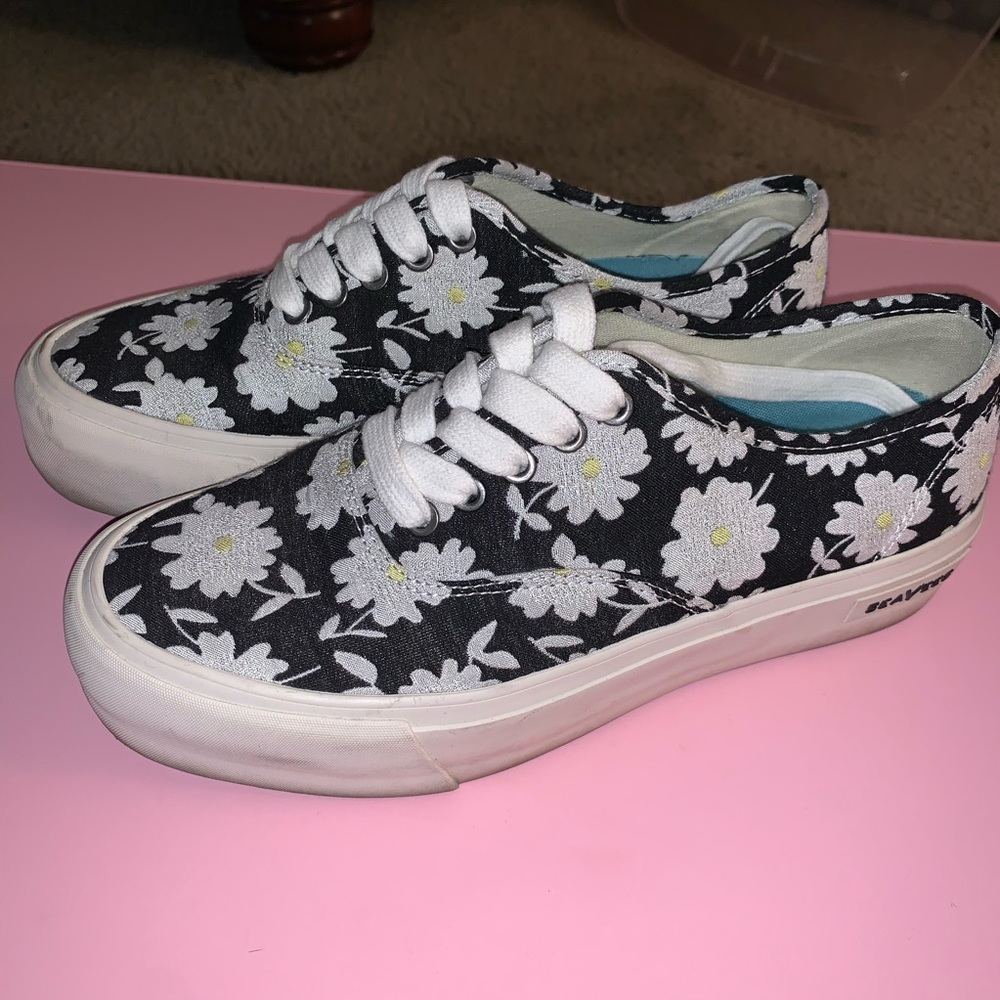 Sea Vees floral platform sneakers